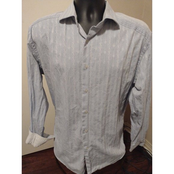 Robert Graham Other - Men's ROBERT GRAHAM Blue Striped Geometric Long Sleeve Button Shirt XL Cotton
